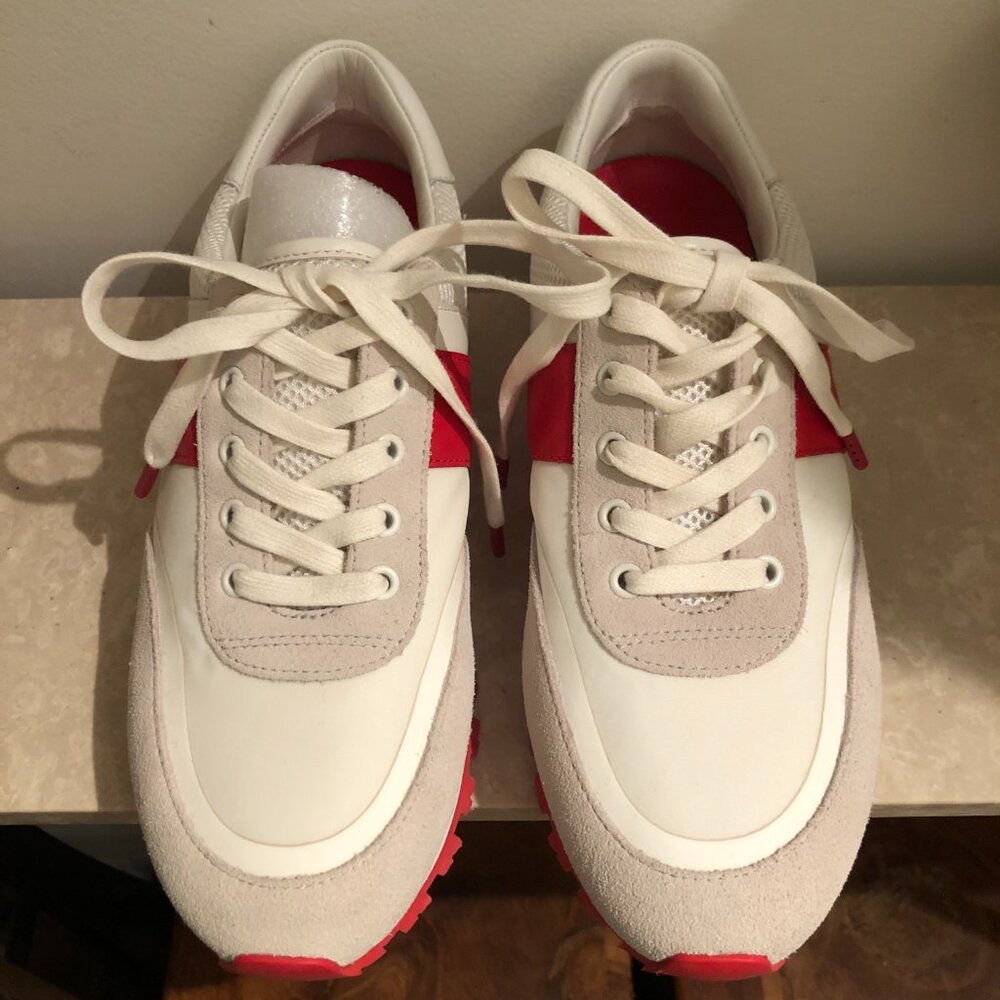 NEW! TORY BURCH SPORT - Retro Stripe White and Red Sneakers - Never worn Size 8 - Picture 5 of 12